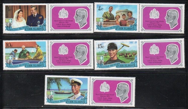 Cook Islands Sc 297-301 1971 Prince Philip Visit stamp set mint NH