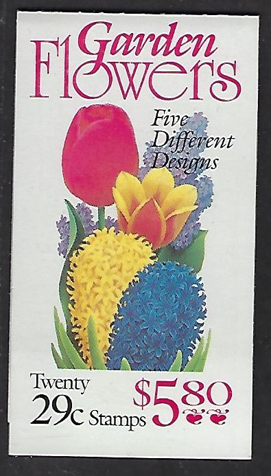 BK208 Catalog # Complete Booklet $5.80 face value 20  29cent Garden Flowers Stam