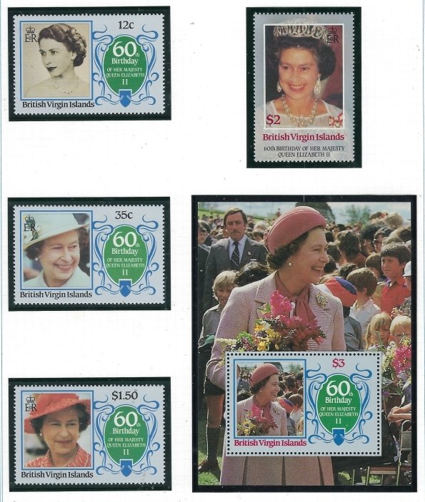 British Virgin Is 532-36 MNH QEII 60th Birthday (fe6838)