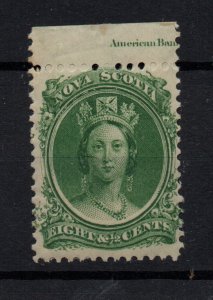 Nova Scotia 1860 8 1/2c mint MH Inscription SG15 WS35616