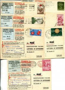 Lottery Italia - 1961 Lot of Seven Postcards