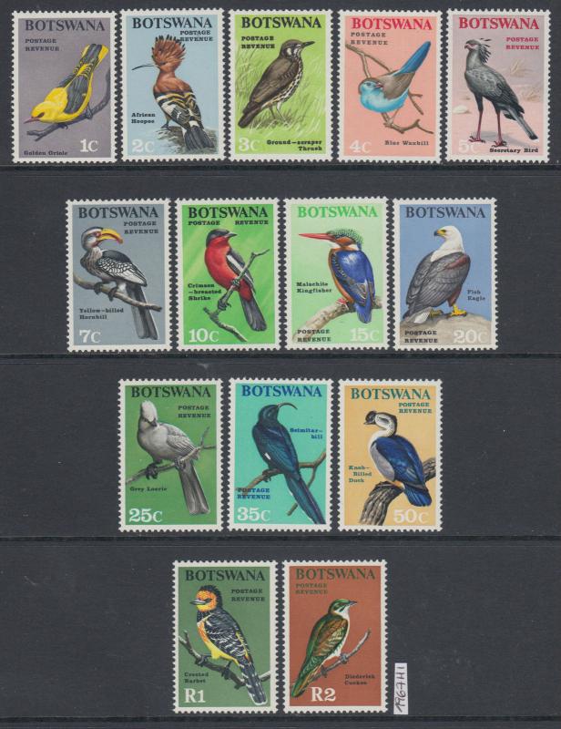 XG-AJ872 BOTSWANA - Birds, 1967 Nature, 14 Values MNH Set