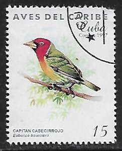 Cuba # 3849 - Red-headed Barbet - unused CTO.....{Z25}