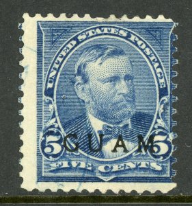 USA 1899 Guam 5¢ Grant Scott #5 VFU W991