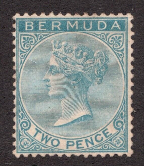1886 Bermuda Sc# 20 - Two Pence, QV, Blue. MNG Cv$75