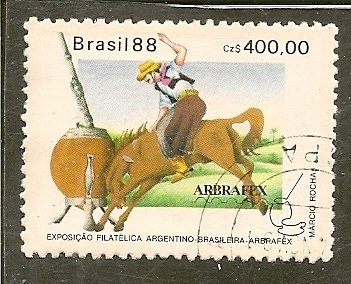 Brazil   Scott   2156   Philatelic EXPO, Horseback Rider  Used