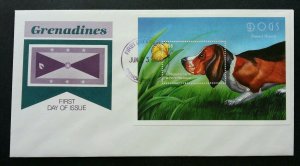 Grenada Dogs 2000 Butterfly Pets Animal Insect (miniature FDC)