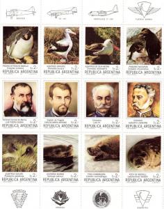 Argentina 1983 Sc#1456 ANTARCTIC-BIRDS-MARINE LIFE Sheetlet (12) MNH