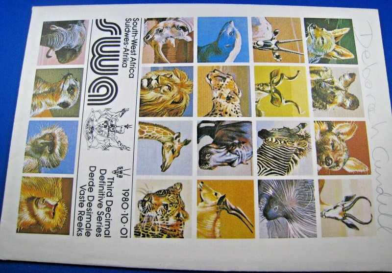 SOUTH WEST AFRICA - 1980  -  THIRD DECIMAL DEFINITIVE SERIES    (jpL4)