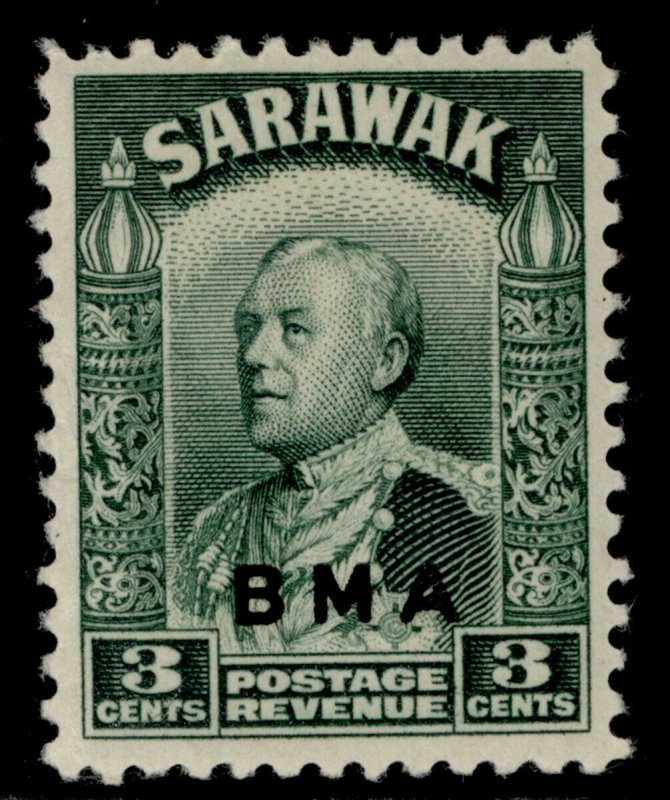 SARAWAK GVI SG128, 3c green, M MINT.