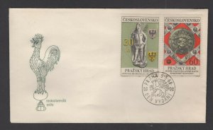 Czechoslovakia #1537-38 (1968 Prague Castle Art set) unaddressed cachet FDC