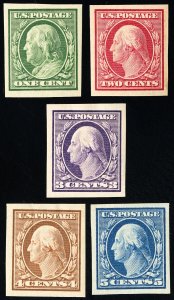 US Stamps # 343-7 MLH XF