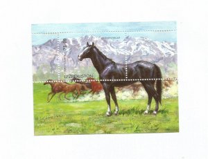 UZBEKISTAN - 1999 - Horses - Perf Souv Sheet - M L H