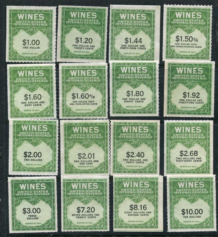  GENUINE-SCOTT-RE108/203-MINT-NGAI-NH-SET-OF-56-WINE-STAMPS-DEALER-CLOSEOUT  