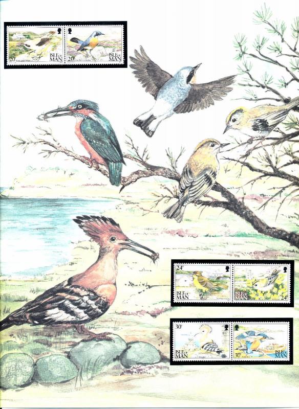 [59041] Isle of Man 1994 Birds Vögel Oiseaux Ucelli Illustrated art page MNH