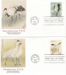 United States # 2687-2688, Cranes. Fleetwood  First Day Covers