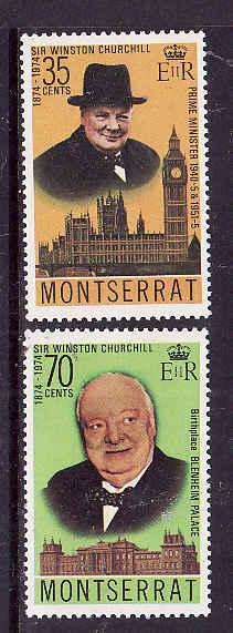 Montserrat-Sc#312-3-Unused NH set-Winston Churchill-1974-