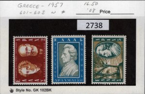 $1 World MNH Stamps (2738) Greece Scott 601-603 Solomos set of 3