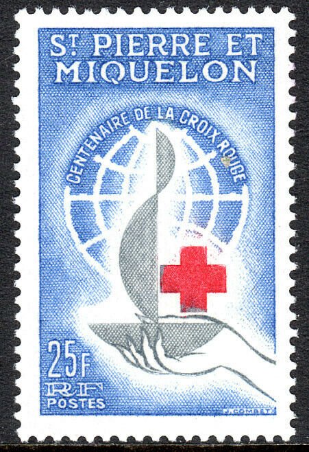 St Pierre & Miquelon 367, MNH. Intl. Red Cross Centenary. Emblem, 1963