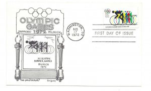 1460 6c Cycling 1972 Summer Olympic Games The Aristocrats by Day Lowry card FDC