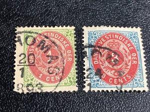 Danish West Indies Scott 5 6 Used Inverted Frames