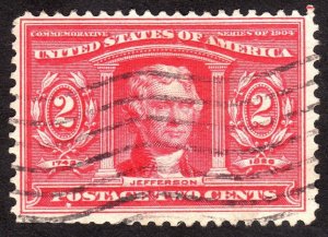 1904, US 2c, Thomas Jefferson, Used, Sc 324