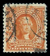 PCBstamps   US #310 50c Jefferson, used, (1)