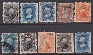 MEXICO 10 Perf Hidalgos - various values & overprints......................A3016