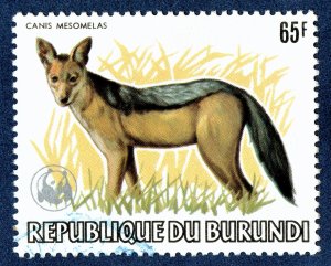 [sto684] BURUNDI 1983 Scott#598a used 65FR CANIS MESOMELAS ANIMAL WWF