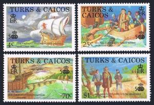 Turks & Caicos 734-738, Mnh.mi 801-805 Bl.70. Columbus-500.1988.Pinzons, Schiffe