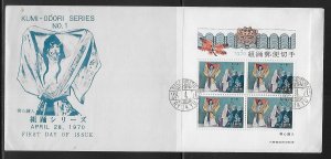 Ryukyu Islands 195a-199a Opera s.s. FDC First Day Cover