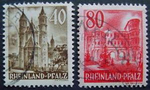 Germany, Rhine Palantine, Scott 6N36-6N37, Used