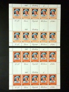 Bangladesh Stamps: 1980 Queen Mother Birthday; #197-198; Mini Sheets/10 (2); MNH