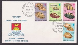 GILBERT & ELLICE IS 1975 Cowrie Shells set commem FDC......................a4051