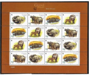 GUINEA BISSAU - NH UNLISTED MINISHEET of 2002  - WWF - ANIMALS