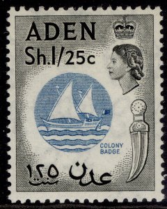 ADEN QEII SG64, 1s 25 blue & black, M MINT. Cat £16.