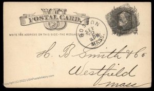 USA 1800s Boston Mass Negative Letter J Fancy Cancel Cover 95049