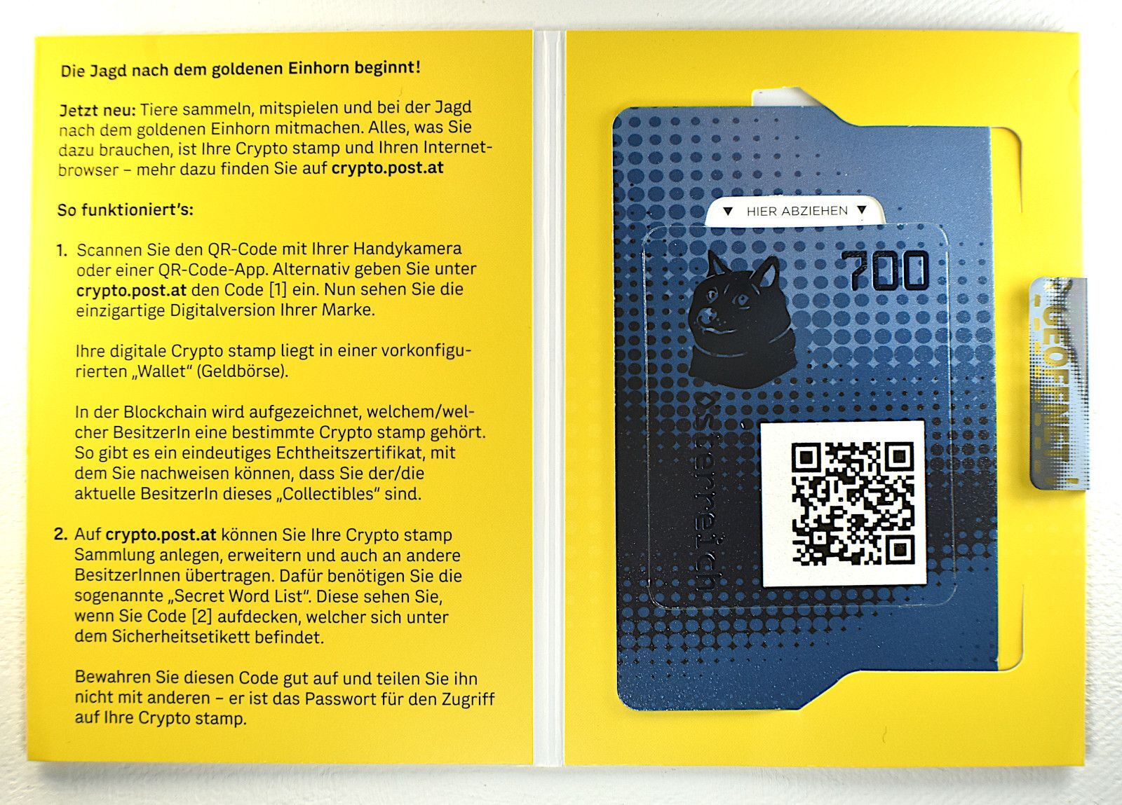 Sammler Briefmarke Digital NFT Österreichische Crypto Stamp 3.0 Wal -  Limited Edition Sammlerbriefmarke Versiegelt Österreichische Post Crypto  Stamp