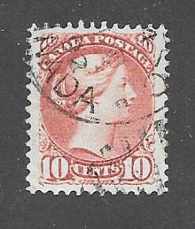 Canada. Scott 45  Used   Scott CV $65.00   CDS Cancel