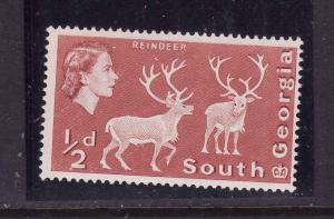 South Georgia-Sc #1b-unused light hinge-1/2p dull red Reindeer-1963-69-