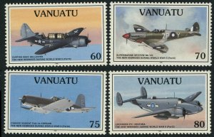 Vanuatu #664-667 WWII Aviation Planes Postage Stamps Topical 1995 Mint LH