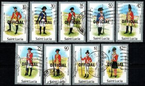 St Lucia #O14, O17-20, O22-5 F-VF Used CV $15.60