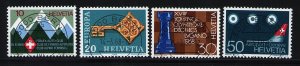 Switzerland B487-B490 used stamps superb cancels chess EUROPA 1968 aviation