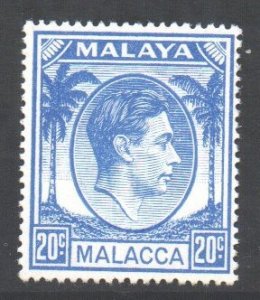 Malaya Malacca Scott 25 - SG11a, 1949 George VI 20c MH*