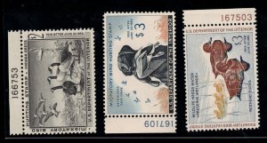 USA #RW25 #RW26 #RW27 Very Fine Never Hinged Plate Number Singles