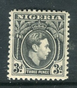 NIGERIA; 1938 early GVI portrait issue fine Mint hinged Shade of 3d. value
