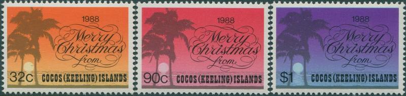 Cocos Islands 1988 SG204-206 Christmas set MNH