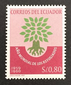 Ecuador 1960 #656, World Refugee Year, MNH(see note).