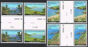 Guernsey 137-140 gutter,MNH.Michel 137-140. Views 1976.Pine Forest,Harbor,Cliffs