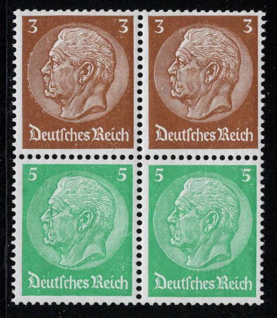 Germany Scott # 416 (2), 418 (2), mint nh, se-tenant, Mi # 2x S127